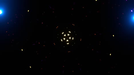 animación de una forma pentagonal de neón pulsante. 4k