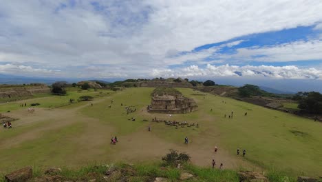 time lapse of monte alban pyramids ruins unesco mexican tourist site attraction ancient maya civilisation-1