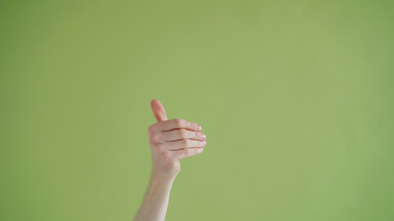 Hand Gestures on Green Background