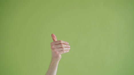 hand gestures on green background