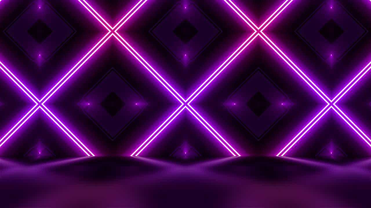 Neon Pink Purple Geometric Pattern Background