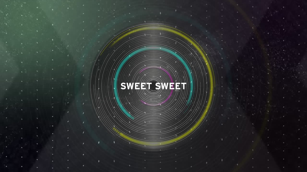 다채로운 원을 배경으로 달 ⁇ 한 텍스트의 애니메이션