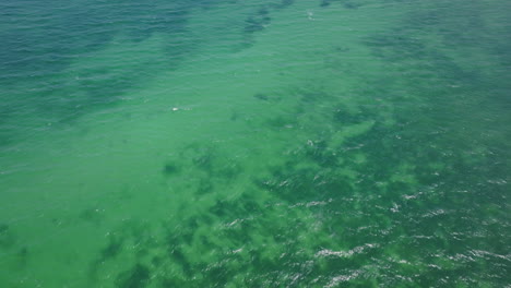amplias imágenes aéreas del verde y azul del mar mediterráneo con barcos flotando entre las olas