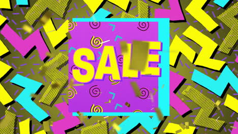 gráfico de venta en fondo multicolor 4k
