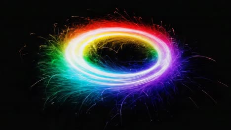 rainbow light painting circle