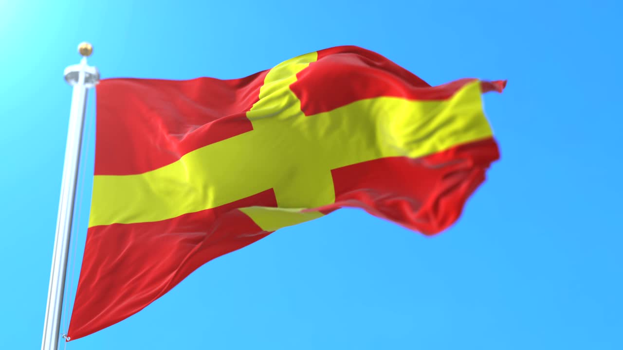 bandera de la ciudad italiana de messina en la región de sicilia, italia.