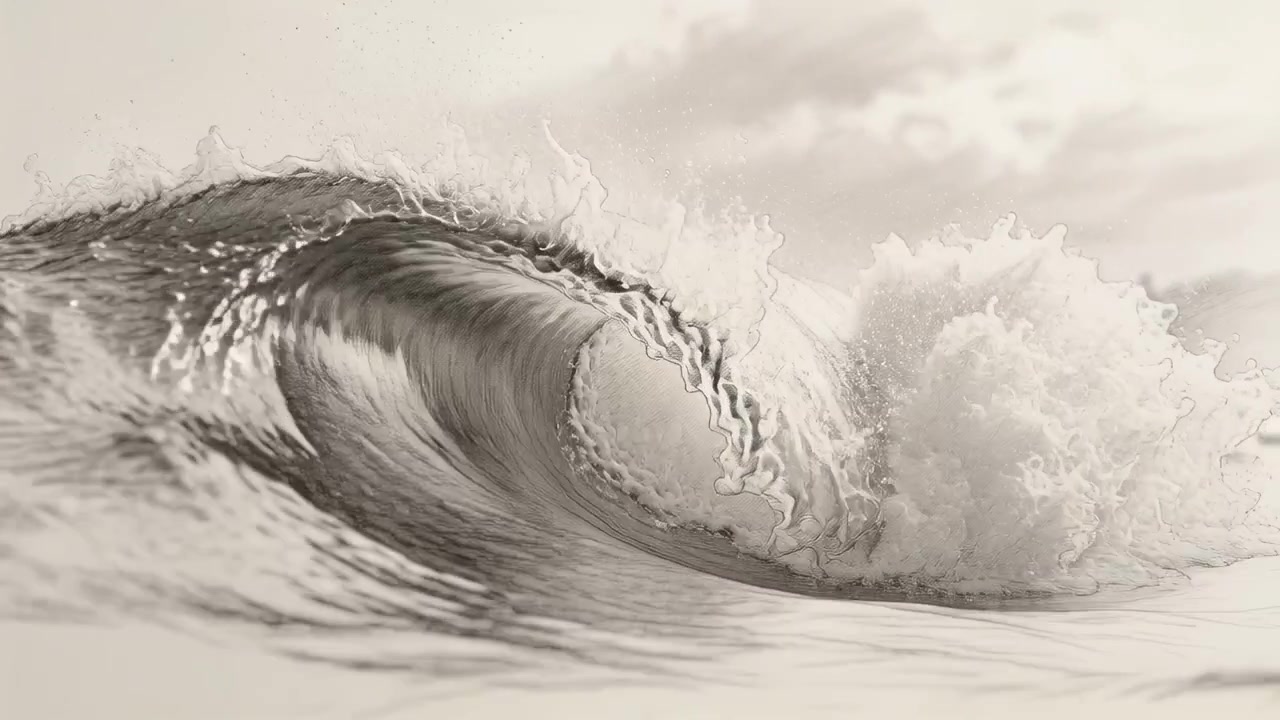 Rising swell from left forcing breaking ocean wave into curling barrel and collapsing at waterline