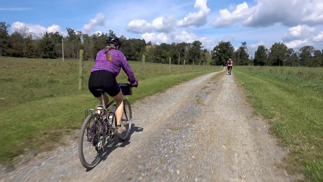 Cycling on a Gravel Road in the Countryside