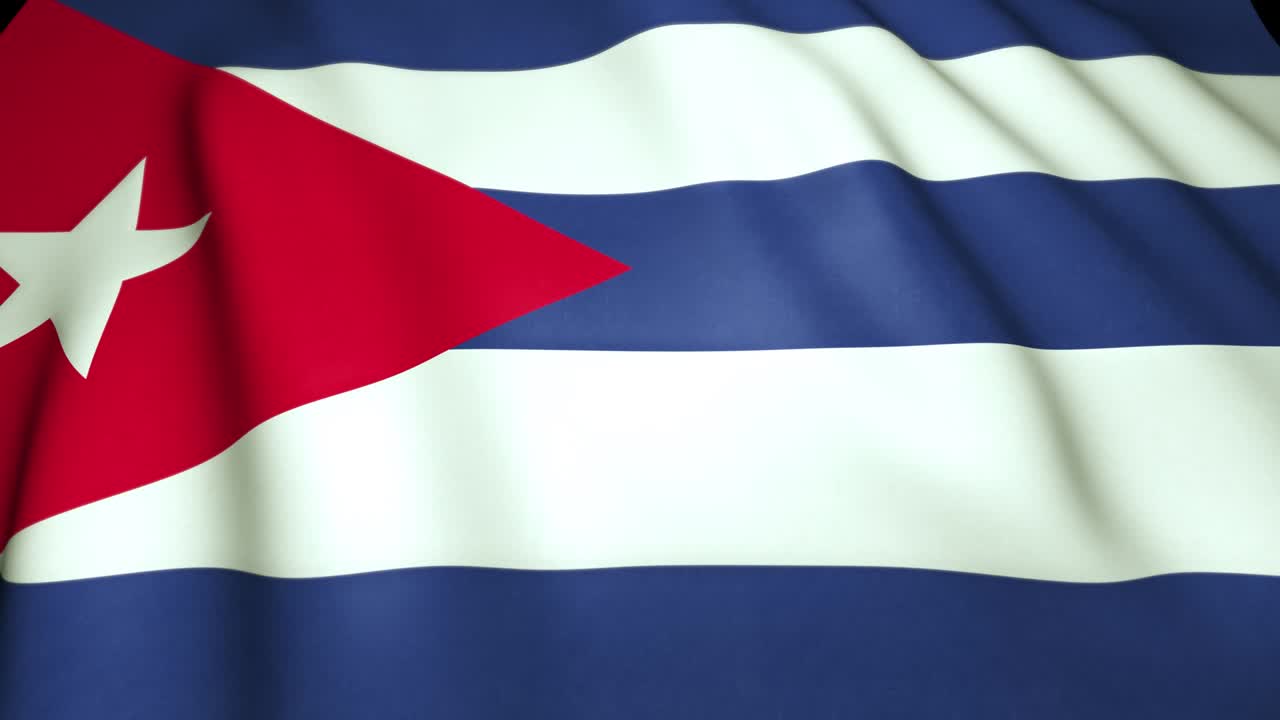 Bandiera realistica di Cuba che sventola in 4K, animazione in loop