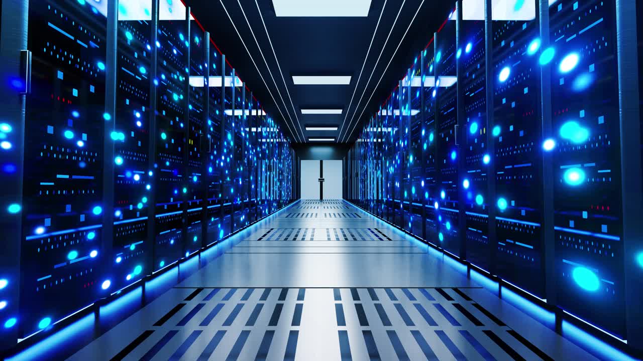 4k loop digital high speed digital lines travels network and information servers fiber optic cables