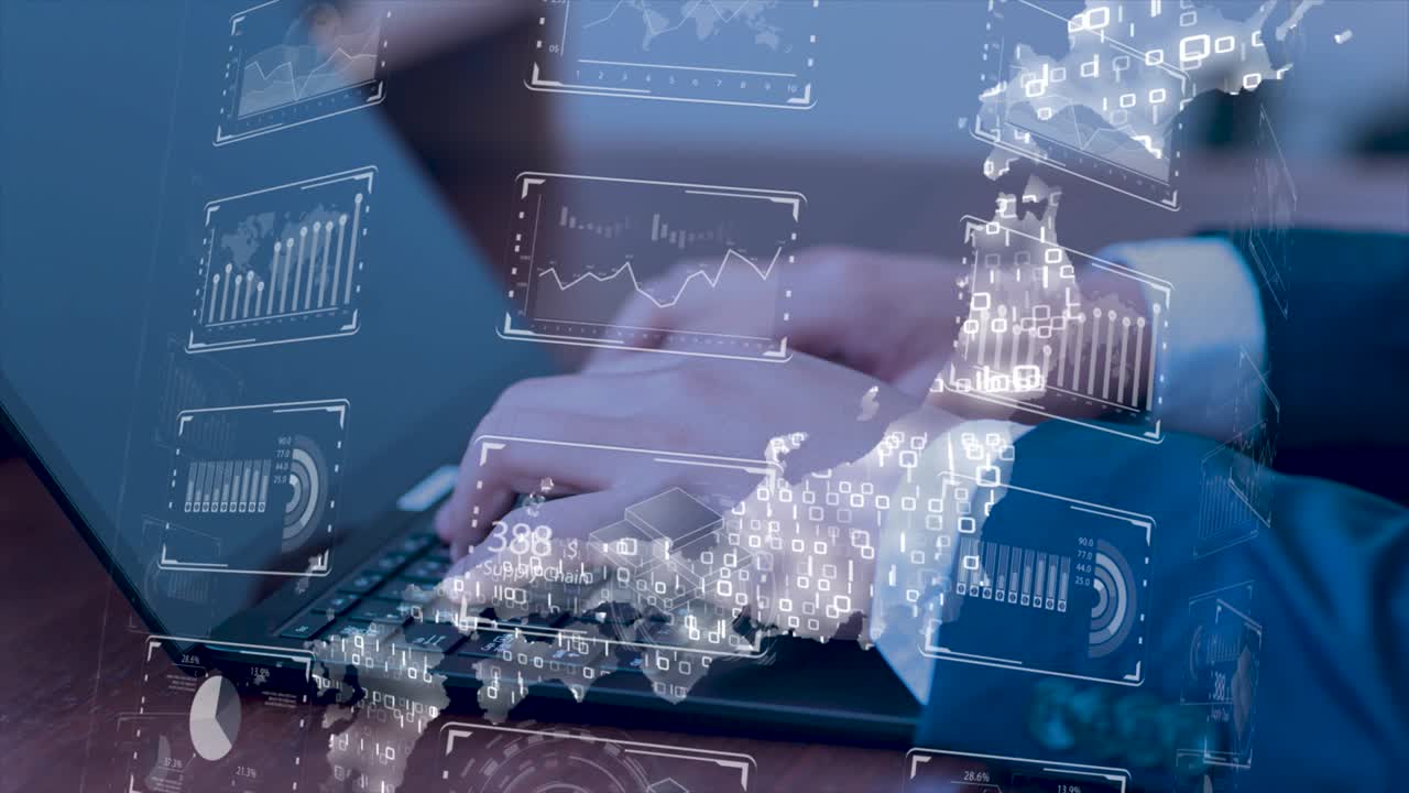Smart city, digital world, Global communication network concept. 6G Business graph. Global business.
