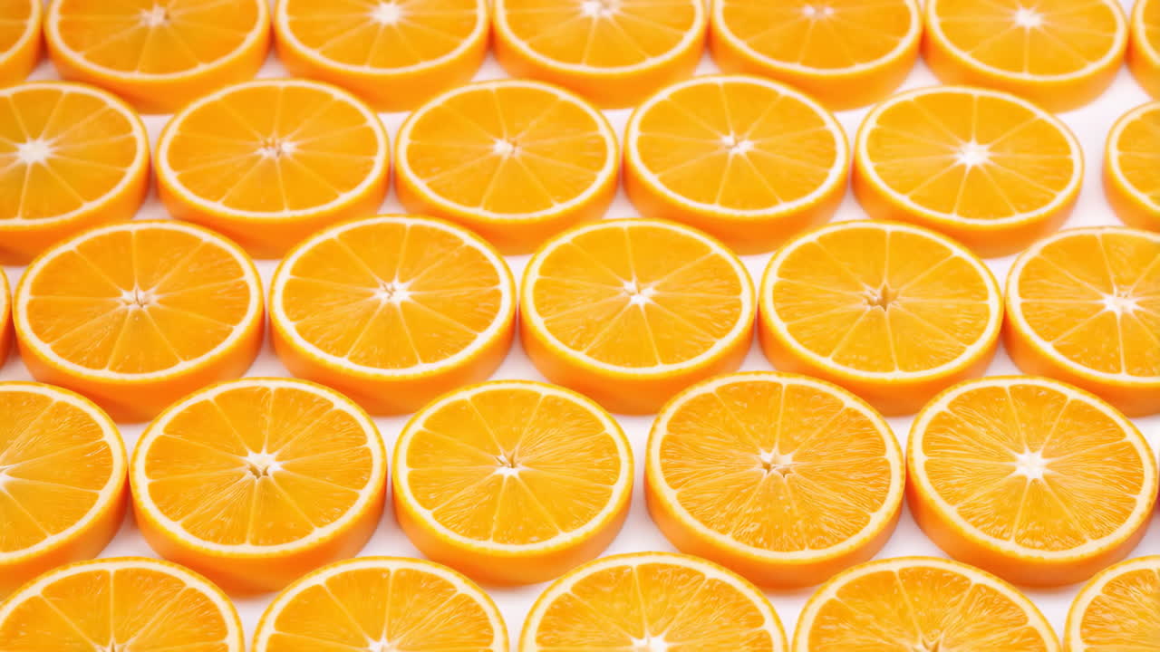 Rows of orange slices