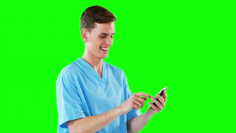 Male-doctor-using-mobile-phone