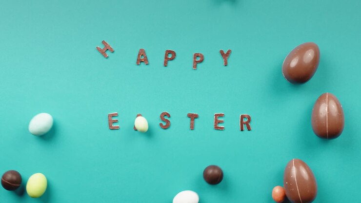 Happy Easter With Chocolate Eggs