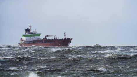 tanker in a stormy sea