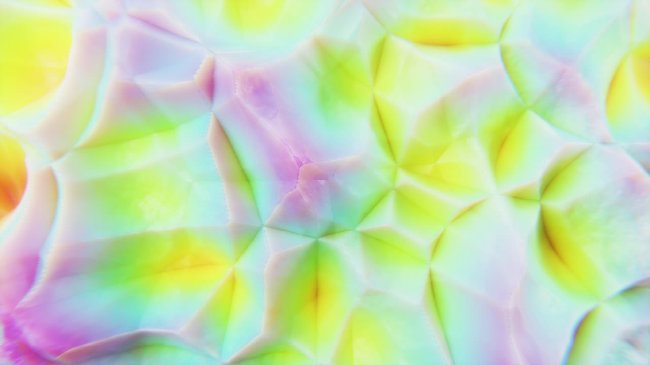 Abstract pattern with multicolored moving crystal shaped object loop