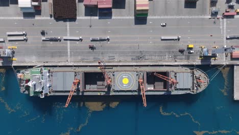 Aerial top view of caucedo harbor in Boca Chica, Dominican Republic