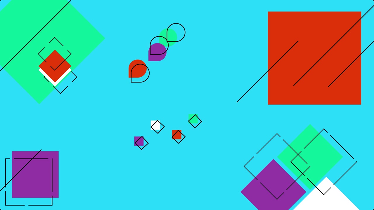 Dynamic Abstract Animation with Colorful Geometric Shapes