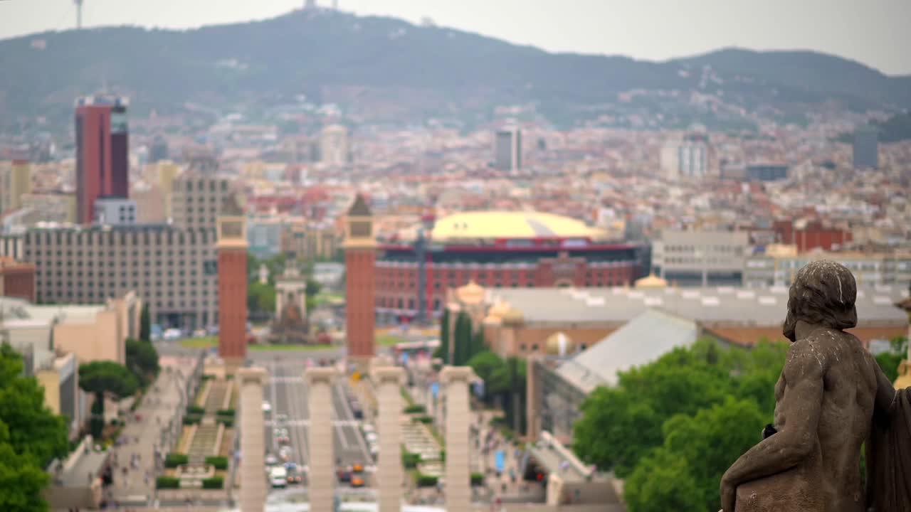 The Magic Fountain of Montjuic in Barcelona, Spain in daylight