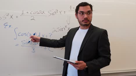 higher education: professor teaching advanced calculus