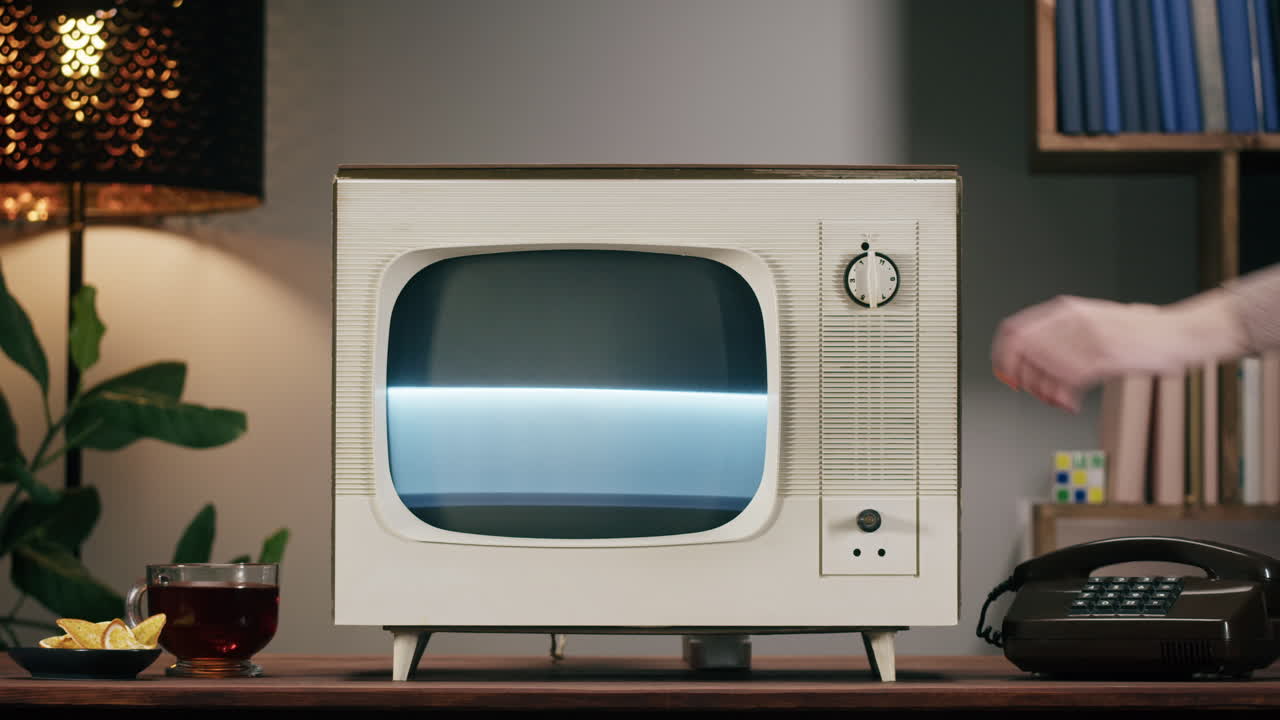 Vintage Television Set in Living Room