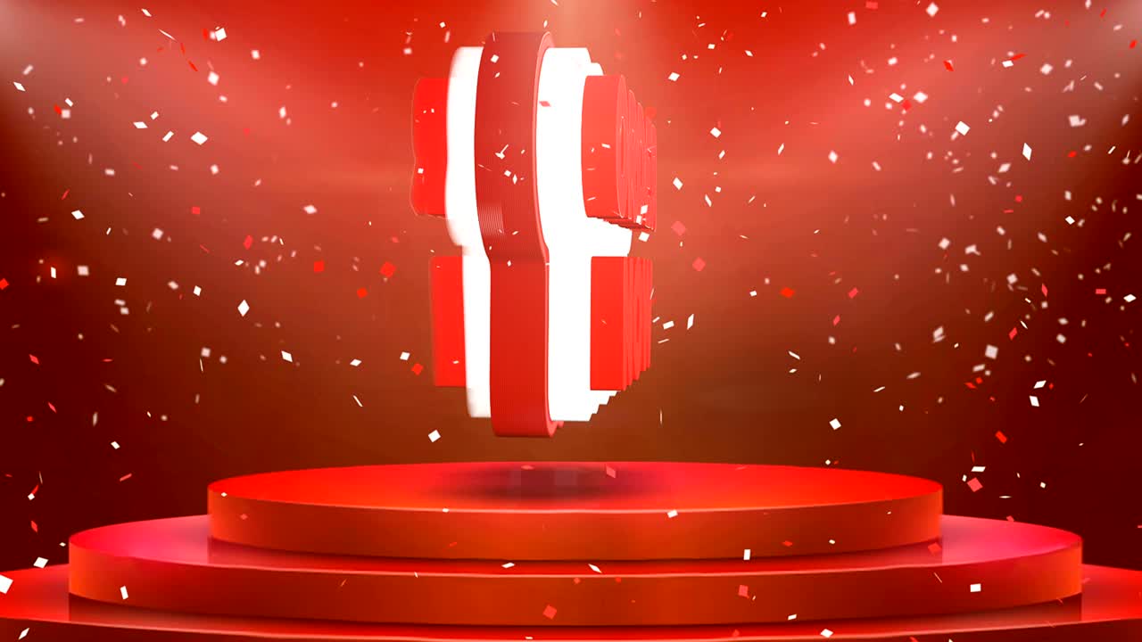 Order Now Text Animation Stage Podium Confetti Loop Animation