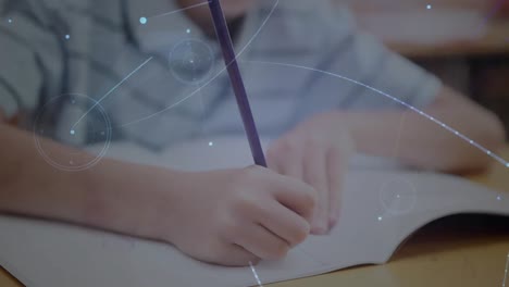 학교생의 글쓰기를 통한 연결 네트워크의 애니메이션