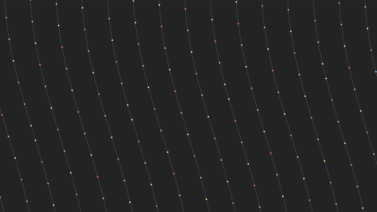 검은 그라데이션에 미래적인 점과 파도 패턴