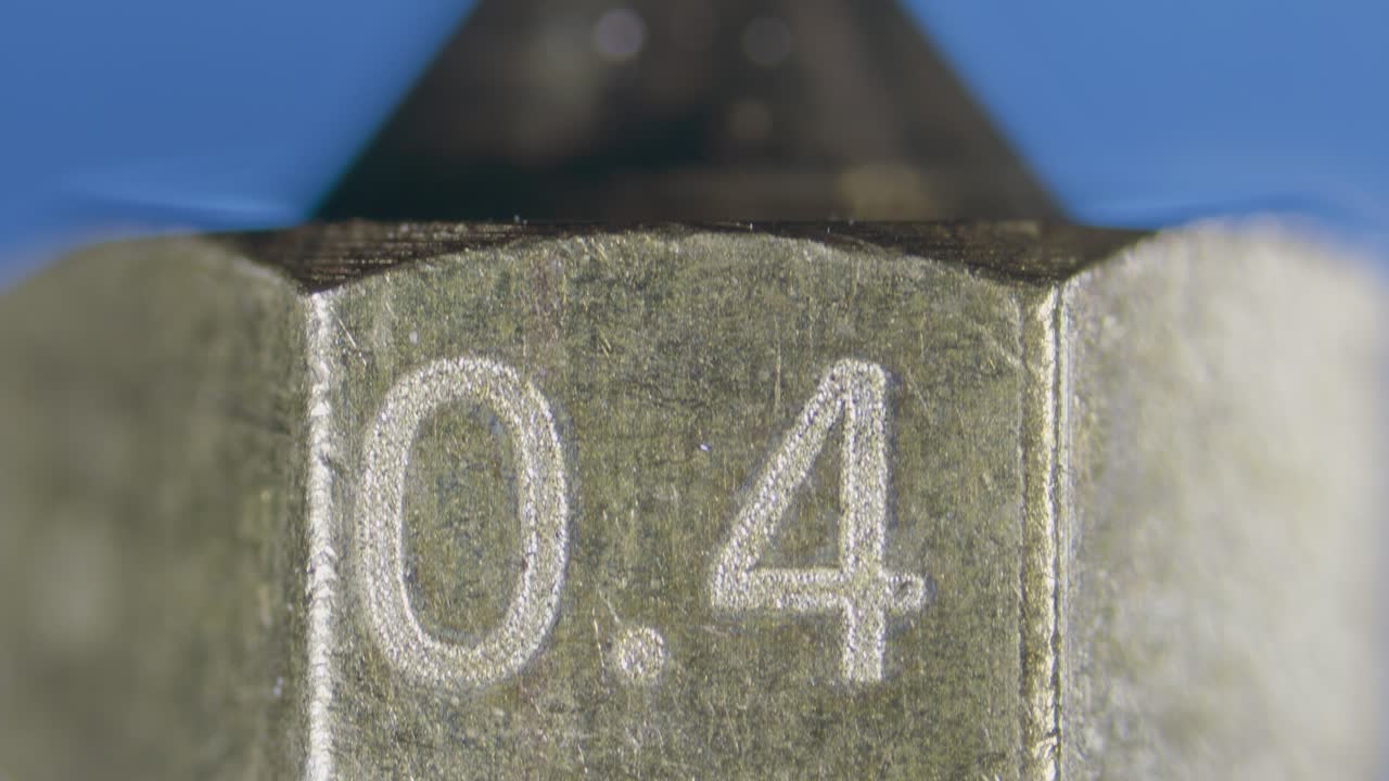 3D printer brass nozzle 0.4mm under microscope