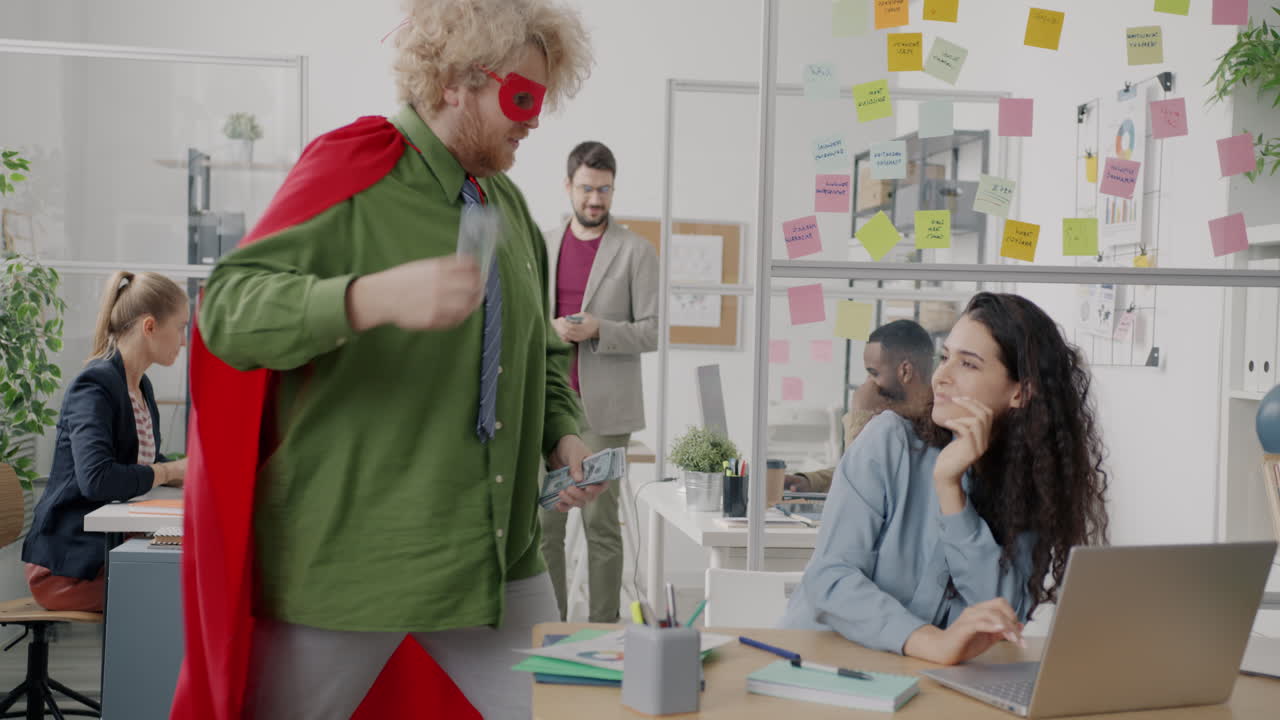 Funny Superhero in the Office