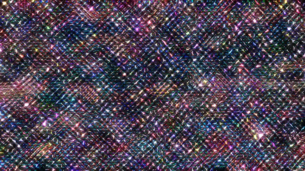 3D shining bright lines set wave motion, color full, on black background