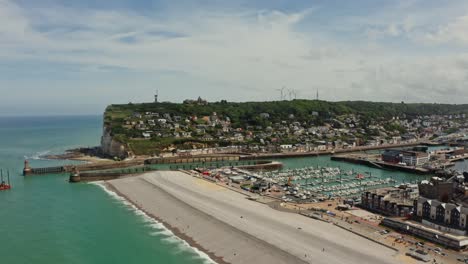 aerial view of a coastal town in france