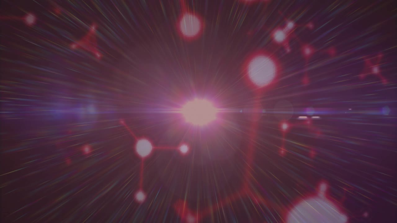 Central orb brightening triggers pulsing and radial beams expanding, visualizing network activation