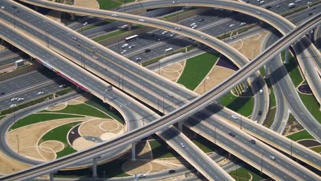 view of an intersection in dubai taken from the top of the burj khalifa