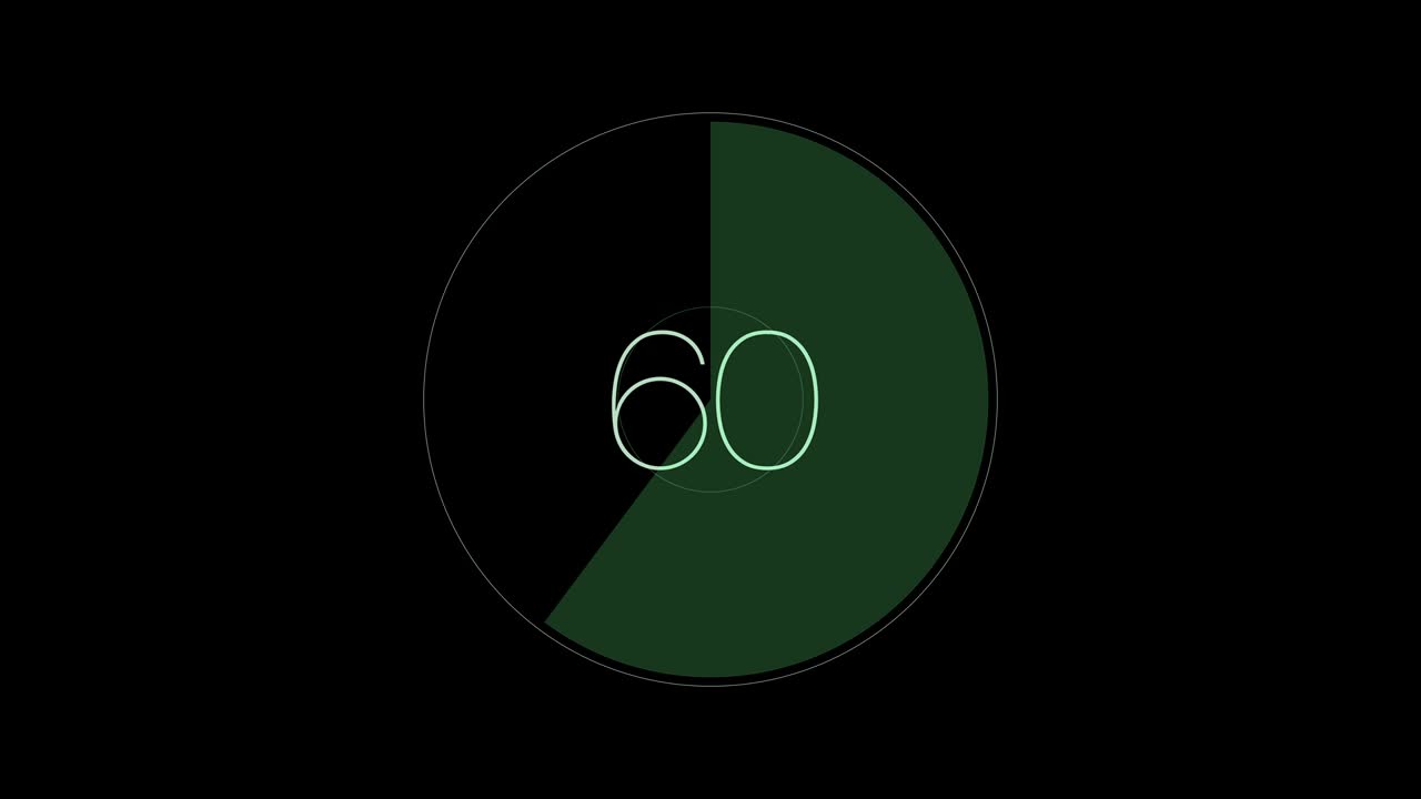 Grafico a torta ad anello con caricamento percentuale 1-100 su sfondo radar verde - Grafica in movimento 4K.
