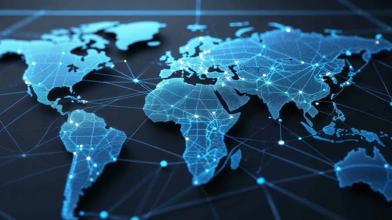 Global Digital Network World Map