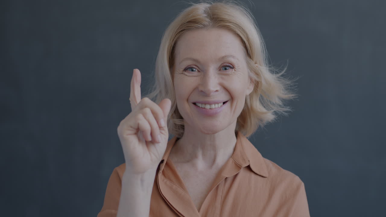 Thoughtful and Happy Senior Woman