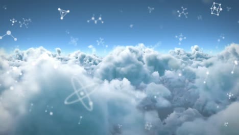 Animation-of-molecules-moving-over-cloudy-sky