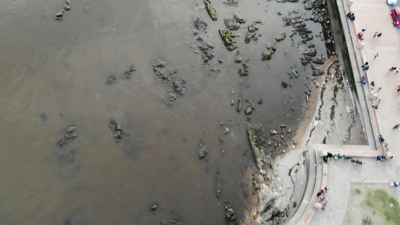 바위 해안 풍경 몬테비데오 우루과이의 조감도