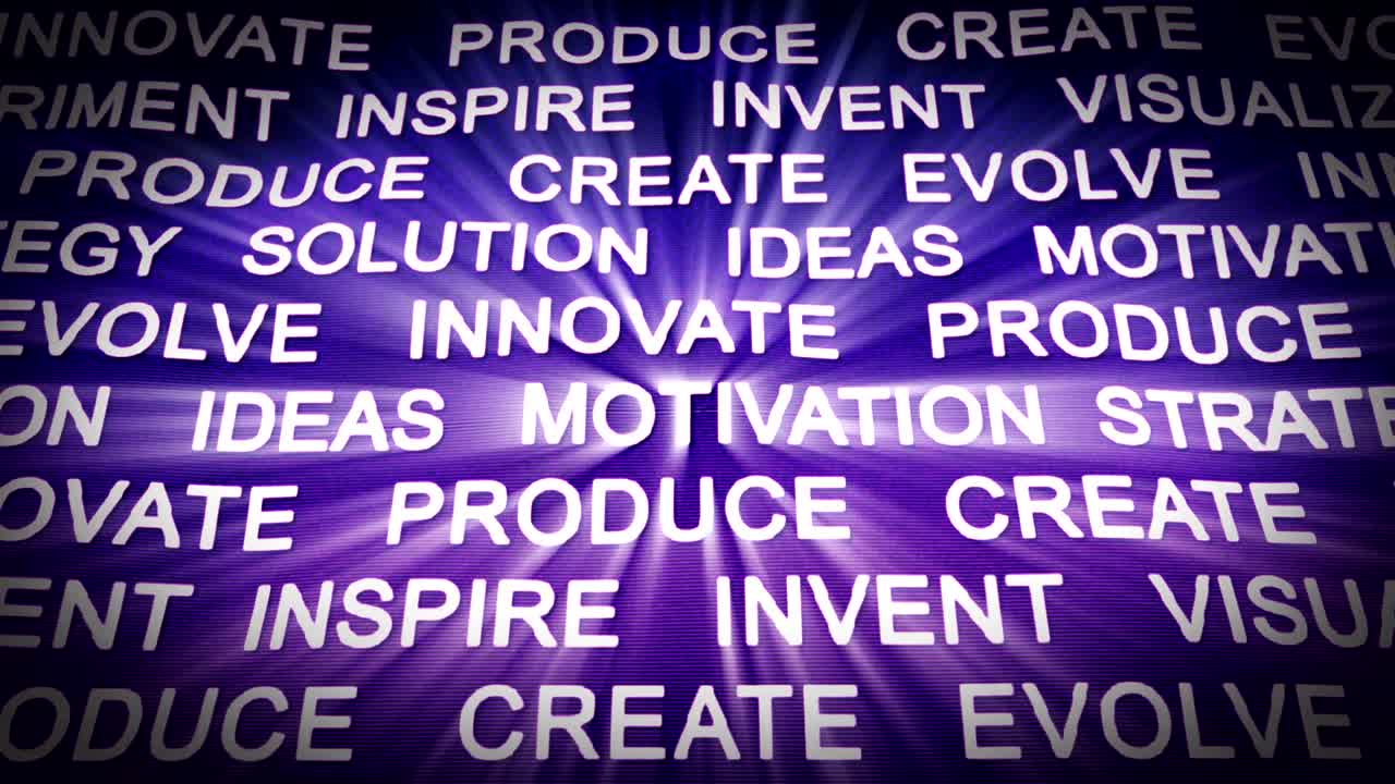 palabras clave de motivación, animación, representación, fondo, bucle