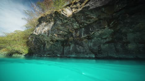 tranquil vibes of water reflecting in rock