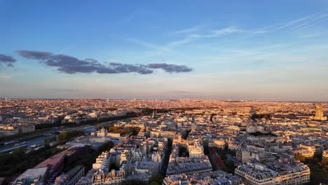 stunning aerial view of paris at sunset