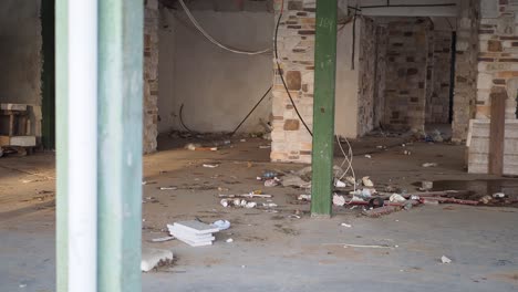 abandoned and unfinished interior of a building