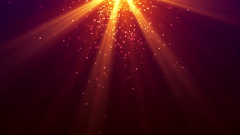 luz mágica con partículas voladoras de polvo en fondo rojo - video 4k