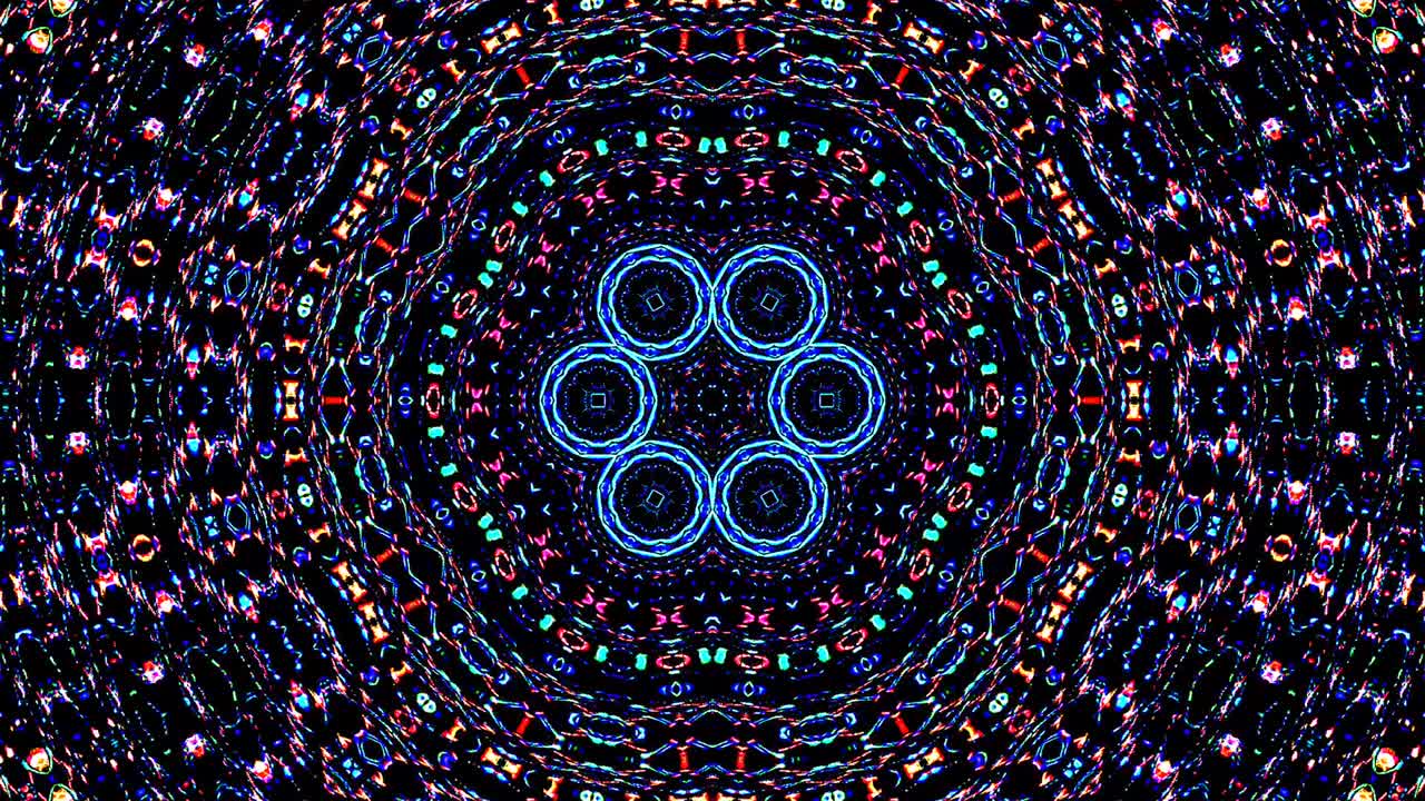 hermoso caleidoscopio abstracto que brilla, una luz radiante que regula los movimientos sutiles
