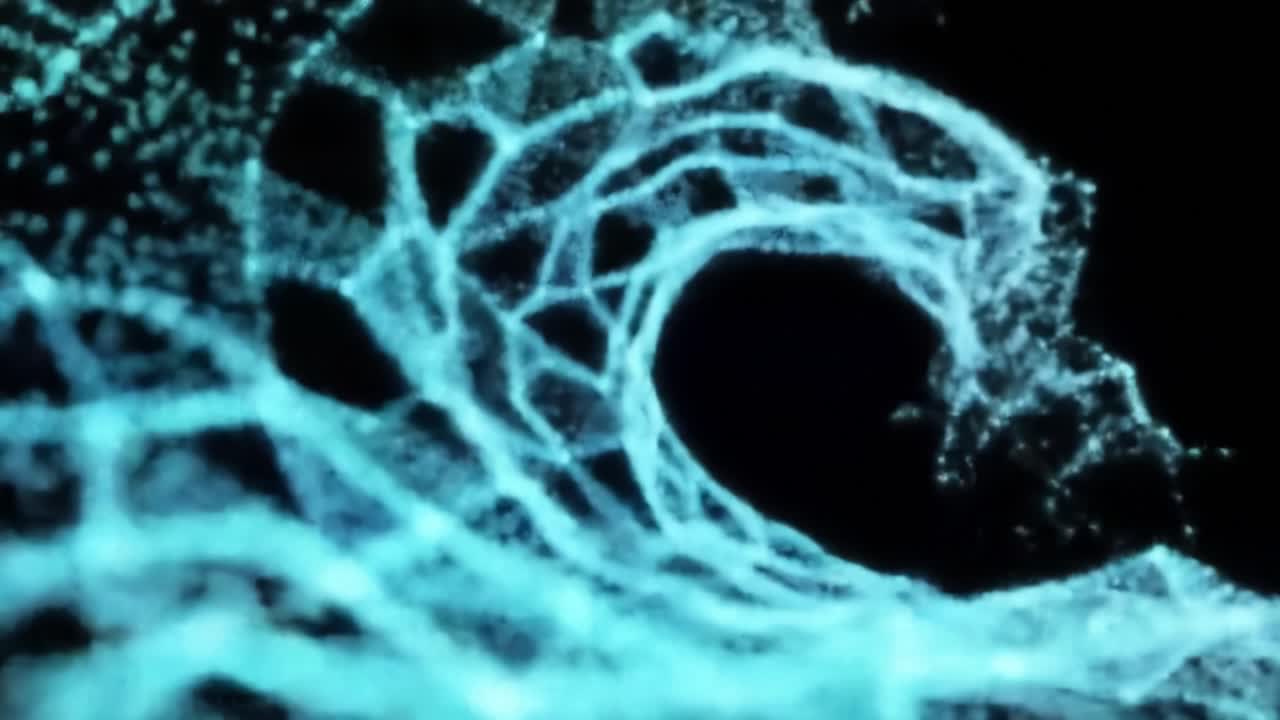 Dynamic Waveform Visualization: Captivating Digital Representation of Fluid Motion with Pulsating Light and Ethereal Patterns in a Stunning Abstract Display