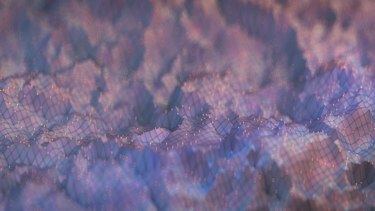 la cuadrícula del ciberespacio del paisaje es un bucle sin costuras. animación de renderizado 3d.