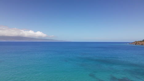 silky smooth, blue water of pacific ocean aerial view, maui, hawaii