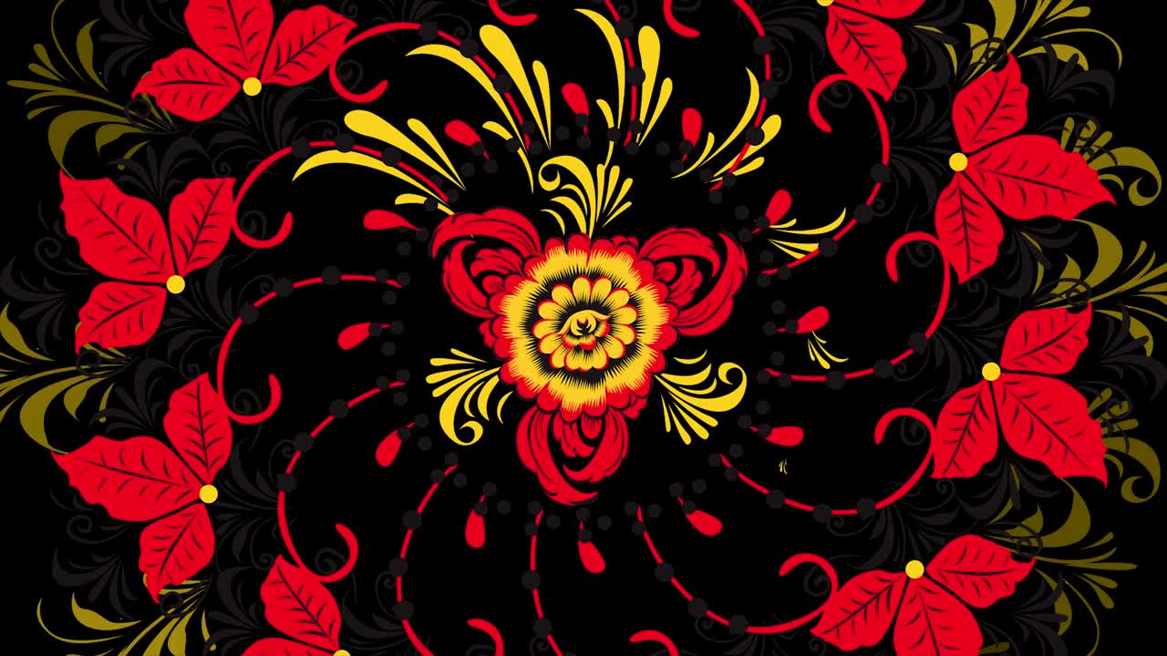 arte popular ruso patrón floral