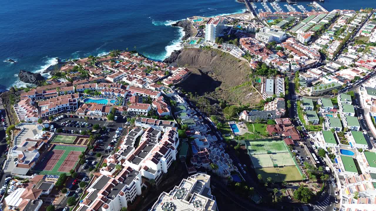 테네리페, 카나리아 섬 스페인의 휴양 도시 호텔과 아파트